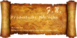 Fridvalszki Mónika névjegykártya
